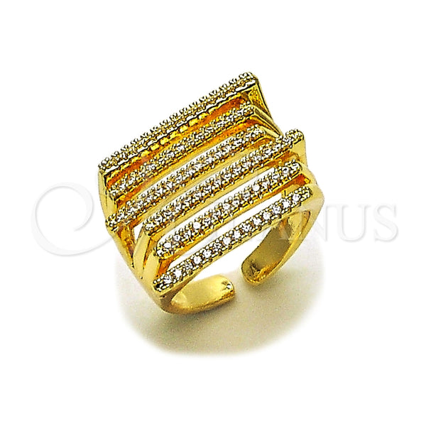 Anillo Multi Piedra 01.266.0097 Oro Laminado, con Zirconia Cubica Blanca, Pulido, Tono Dorado (Talla Unica)