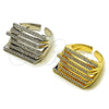 Anillo Multi Piedra 01.266.0097 Oro Laminado, con Zirconia Cubica Blanca, Pulido, Tono Dorado (Talla Unica)