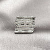 Anillo Multi Piedra 01.266.0097.1 Rodio Laminado, con Zirconia Cubica Blanca, Pulido, Rodinado (Talla Unica)