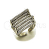 Anillo Multi Piedra 01.266.0097.1 Rodio Laminado, con Zirconia Cubica Blanca, Pulido, Rodinado (Talla Unica)