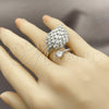 Anillo Multi Piedra 01.266.0098.1 Rodio Laminado, Diseño de Oja y Baguette, con Zirconia Cubica Blanca, Pulido, Rodinado (Talla Unica)