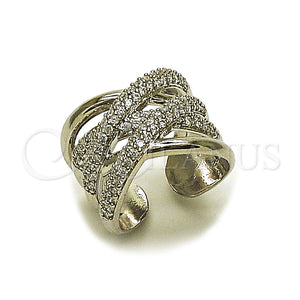 Anillo Multi Piedra 01.266.0099 Rodio Laminado, con Zirconia Cubica Blanca, Pulido, Rodinado (Talla Unica)