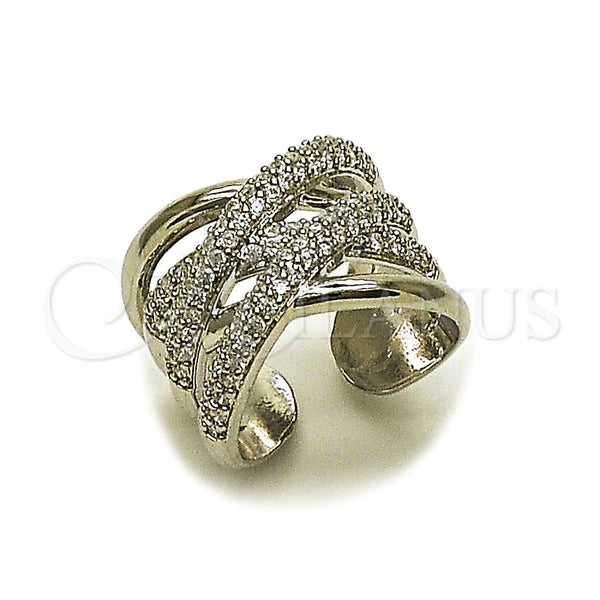 Anillo Multi Piedra 01.266.0099 Rodio Laminado, con Zirconia Cubica Blanca, Pulido, Rodinado (Talla Unica)