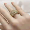 Anillo Multi Piedra 01.266.0100 Oro Laminado, con Micro Pave Blanca, Pulido, Tono Dorado (Talla Unica)