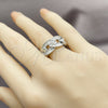 Anillo Multi Piedra 01.266.0101.1 Rodio Laminado, Diseño de Miami Cubana y Baguette, con Zirconia Cubica Blanca, Pulido, Rodinado (Talla Unica)