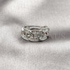 Anillo Multi Piedra 01.266.0101.1 Rodio Laminado, Diseño de Miami Cubana y Baguette, con Zirconia Cubica Blanca, Pulido, Rodinado (Talla Unica)