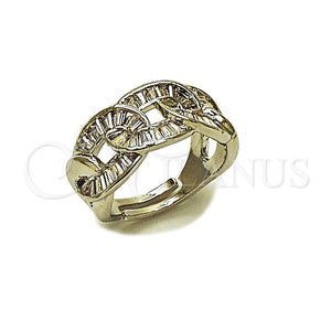 Anillo Multi Piedra 01.266.0101.1 Rodio Laminado, Diseño de Miami Cubana y Baguette, con Zirconia Cubica Blanca, Pulido, Rodinado (Talla Unica)