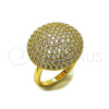 Anillo Multi Piedra 01.266.0102 Oro Laminado, Diseño de Cluster y Bola, con Zirconia Cubica Blanca, Pulido, Tono Dorado (Talla Unica)