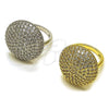 Anillo Multi Piedra 01.266.0102 Oro Laminado, Diseño de Cluster y Bola, con Zirconia Cubica Blanca, Pulido, Tono Dorado (Talla Unica)