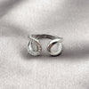 Anillo Multi Piedra 01.266.0063.1 Rodio Laminado, Diseño de Baguette y Gota, con Zirconia Cubica Blanca, Pulido, Rodinado (Talla Unica)