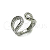Anillo Multi Piedra 01.266.0063.1 Rodio Laminado, Diseño de Baguette y Gota, con Zirconia Cubica Blanca, Pulido, Rodinado (Talla Unica)