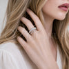 Anillo Elegante 01.266.0053.1 Rodio Laminado, con Micro Pave Blanca, Pulido, Rodinado (Talla Unica)