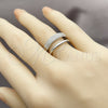 Anillo Elegante 01.266.0053.1 Rodio Laminado, con Micro Pave Blanca, Pulido, Rodinado (Talla Unica)