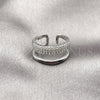 Anillo Elegante 01.266.0053.1 Rodio Laminado, con Micro Pave Blanca, Pulido, Rodinado (Talla Unica)