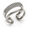 Anillo Elegante 01.266.0053.1 Oro Laminado Blanco, con Micro Pave Blanca, Pulido, Rodinado (Talla Unica)
