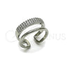 Anillo Elegante 01.266.0053.1 Rodio Laminado, con Micro Pave Blanca, Pulido, Rodinado (Talla Unica)