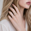 Anillo Multi Piedra 01.266.0103 Oro Laminado, con Micro Pave Blanca, Pulido, Tono Dorado (Talla Unica)