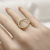 Anillo Multi Piedra 01.266.0103 Oro Laminado, con Micro Pave Blanca, Pulido, Tono Dorado (Talla Unica)