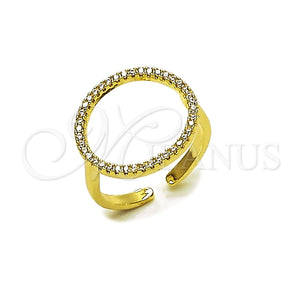 Anillo Multi Piedra 01.266.0103 Oro Laminado, con Micro Pave Blanca, Pulido, Tono Dorado (Talla Unica)