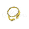 Anillo Multi Piedra 01.266.0103 Oro Laminado, con Micro Pave Blanca, Pulido, Tono Dorado (Talla Unica)