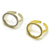 Anillo Multi Piedra 01.266.0103 Oro Laminado, con Micro Pave Blanca, Pulido, Tono Dorado (Talla Unica)