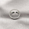 Anillo Multi Piedra 01.266.0103.1 Rodio Laminado, con Micro Pave Blanca, Pulido, Rodinado (Talla Unica)