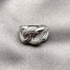 Anillo Multi Piedra 01.266.0104.1 Rodio Laminado, Diseño de Miami Cubana, con Micro Pave Blanca, Pulido, Rodinado (Talla Unica)