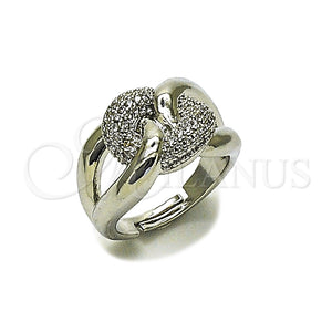 Anillo Multi Piedra 01.266.0104.1 Rodio Laminado, Diseño de Miami Cubana, con Micro Pave Blanca, Pulido, Rodinado (Talla Unica)