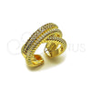 Anillo Multi Piedra 01.266.0105 Oro Laminado, con Micro Pave Blanca, Pulido, Tono Dorado (Talla Unica)