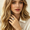 Anillo Multi Piedra 01.266.0105.1 Rodio Laminado, con Micro Pave Blanca, Pulido, Rodinado (Talla Unica)