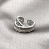 Anillo Multi Piedra 01.266.0105.1 Rodio Laminado, con Micro Pave Blanca, Pulido, Rodinado (Talla Unica)