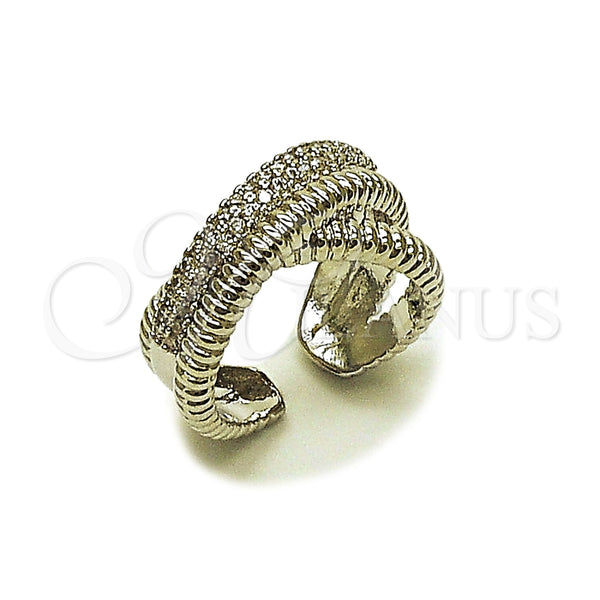 Anillo Multi Piedra 01.266.0105.1 Rodio Laminado, con Micro Pave Blanca, Pulido, Rodinado (Talla Unica)