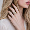 Anillo Multi Piedra 01.266.0106 Oro Laminado, Diseño de Cluster y Baguette, con Zirconia Cubica Blanca, Pulido, Tono Dorado (Talla Unica)
