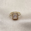Anillo Multi Piedra 01.266.0107 Oro Laminado, Diseño de Cluster, con Zirconia Cubica Blanca, Pulido, Tono Dorado (Talla Unica)