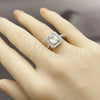 Anillo Multi Piedra 01.266.0107.1 Rodio Laminado, Diseño de Cluster, con Zirconia Cubica Blanca, Pulido, Rodinado (Talla Unica)