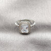 Anillo Multi Piedra 01.266.0107.1 Rodio Laminado, Diseño de Cluster, con Zirconia Cubica Blanca, Pulido, Rodinado (Talla Unica)
