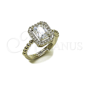 Anillo Multi Piedra 01.266.0107.1 Rodio Laminado, Diseño de Cluster, con Zirconia Cubica Blanca, Pulido, Rodinado (Talla Unica)