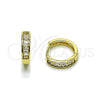 Argolla Huggie 02.266.0086.15 Oro Laminado, Diseño de Baguette, con Zirconia Cubica Blanca, Pulido, Tono Dorado