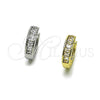 Argolla Huggie 02.266.0086.15 Oro Laminado, Diseño de Baguette, con Zirconia Cubica Blanca, Pulido, Tono Dorado