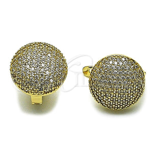 Arete Gancho Frances 02.266.0087.16 Oro Laminado, con Zirconia Cubica Blanca, Pulido, Tono Dorado