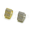 Argolla Huggie 02.266.0088.1.14 Rodio Laminado, Diseño de Corazón, con Micro Pave Blanca, Pulido, Rodinado