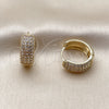 Argolla Huggie 02.266.0089.20 Oro Laminado, con Zirconia Cubica Blanca, Pulido, Tono Dorado