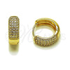 Argolla Huggie 02.266.0089.20 Oro Laminado, con Zirconia Cubica Blanca, Pulido, Tono Dorado