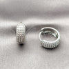 Argolla Huggie 02.266.0089.1.20 Rodio Laminado, con Zirconia Cubica Blanca, Pulido, Rodinado
