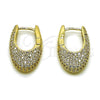 Argolla Huggie 02.266.0090.15 Oro Laminado, con Zirconia Cubica Blanca, Pulido, Tono Dorado