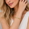 Pulsera Tennis 03.266.0075.07 Oro Laminado, Diseño de Puff Mariner, con Zirconia Cubica Blanca, Pulido, Tono Dorado (Grosor 06.5 MM, 8 Pulgadas de Largo)