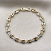 Pulsera Tennis 03.266.0075.07 Oro Laminado, Diseño de Puff Mariner, con Zirconia Cubica Blanca, Pulido, Tono Dorado (Grosor 06.5 MM, 8 Pulgadas de Largo)