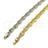 Pulsera Tennis 03.266.0075.07 Oro Laminado, Diseño de Puff Mariner, con Zirconia Cubica Blanca, Pulido, Tono Dorado (Grosor 06.5 MM, 8 Pulgadas de Largo)