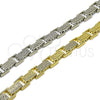 Pulsera Tennis 03.266.0076.07 Oro Laminado, Diseño de Llave Griega, con Zirconia Cubica Blanca, Pulido, Tono Dorado (Grosor 09.5 MM, 8 Pulgadas de Largo)