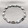 Pulsera Tennis 03.266.0077.1.07 Rodio Laminado, Diseño de Puff Mariner, con Zirconia Cubica Blanca, Pulido, Rodinado (Grosor 07.1 MM, 8 Pulgadas de Largo)